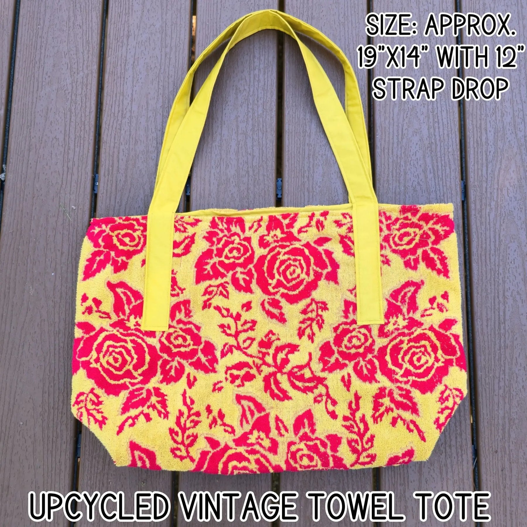 Upcycled Vintage Towel Beach Bag, Large Oversized Tote Bag, 70s Retro Pool Bag, Handmade Coastal Tote with Zipper Pocket, Summer Tote Maypop House Designs