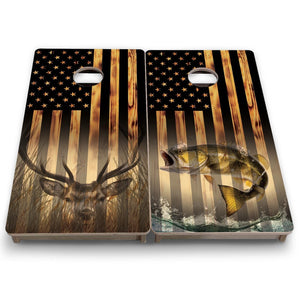 Hidden Deer & Fish Flag - Mini or Vacation Size Cornhole Boards by Cornhole Solutions, custom cornhole board detail photo 8