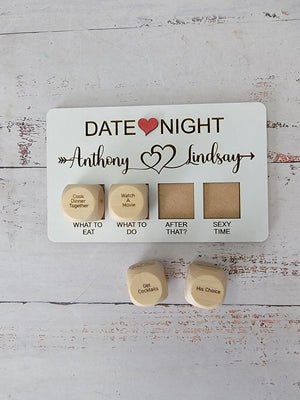 Valentines Gift, Couples date decision dice-Personalized Valentines Gift- Date night EverLee Creations