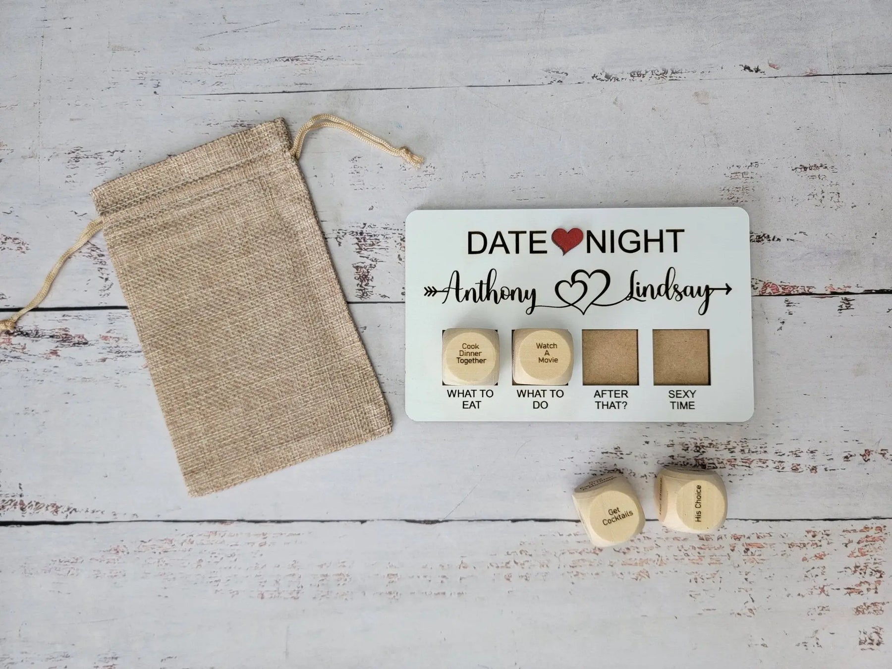Valentines Gift, Couples date decision dice-Personalized Valentines Gift- Date night EverLee Creations