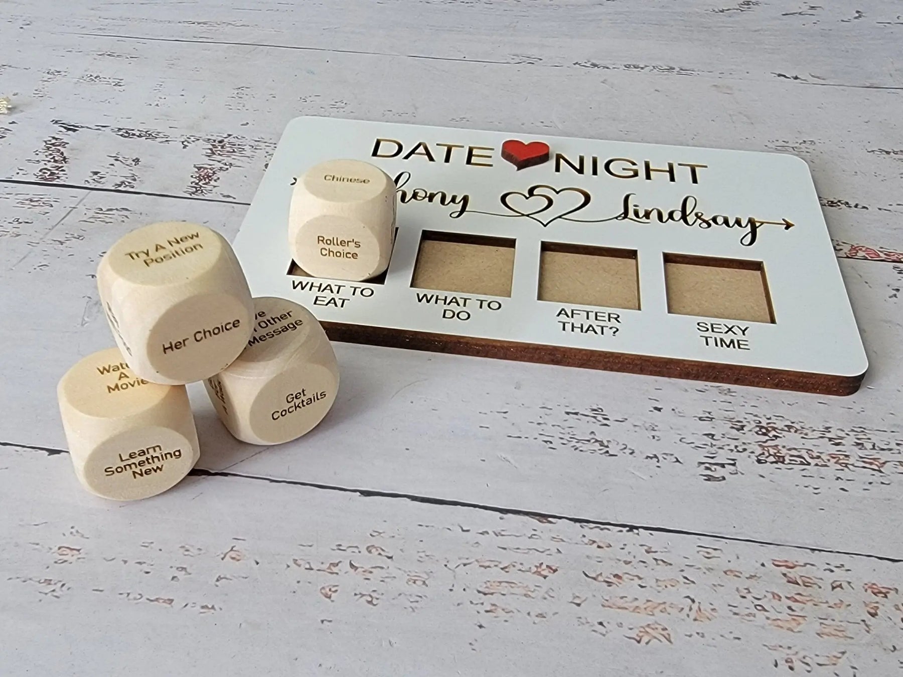 Valentines Gift, Couples date decision dice-Personalized Valentines Gift- Date night EverLee Creations