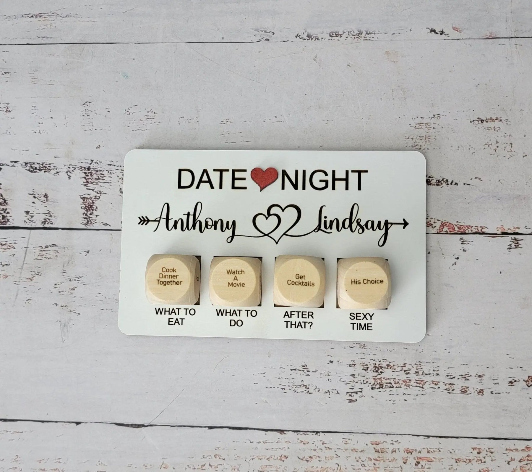 Valentines Gift, Couples date decision dice-Personalized Valentines Gift- Date night EverLee Creations