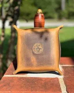 Valet trey by Kw Leatherworks, handmade leather goods detail photo 9
