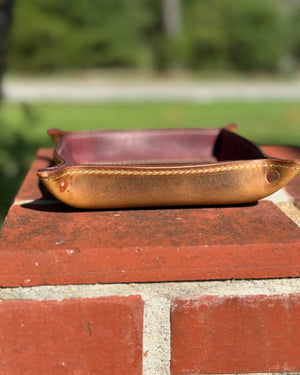 Valet trey by Kw Leatherworks, handmade leather goods detail photo 10