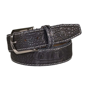 Vintage Gray Mock Croc Leather Belt