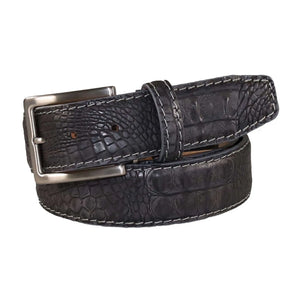 Vintage Gray Mock Croc Leather Belt