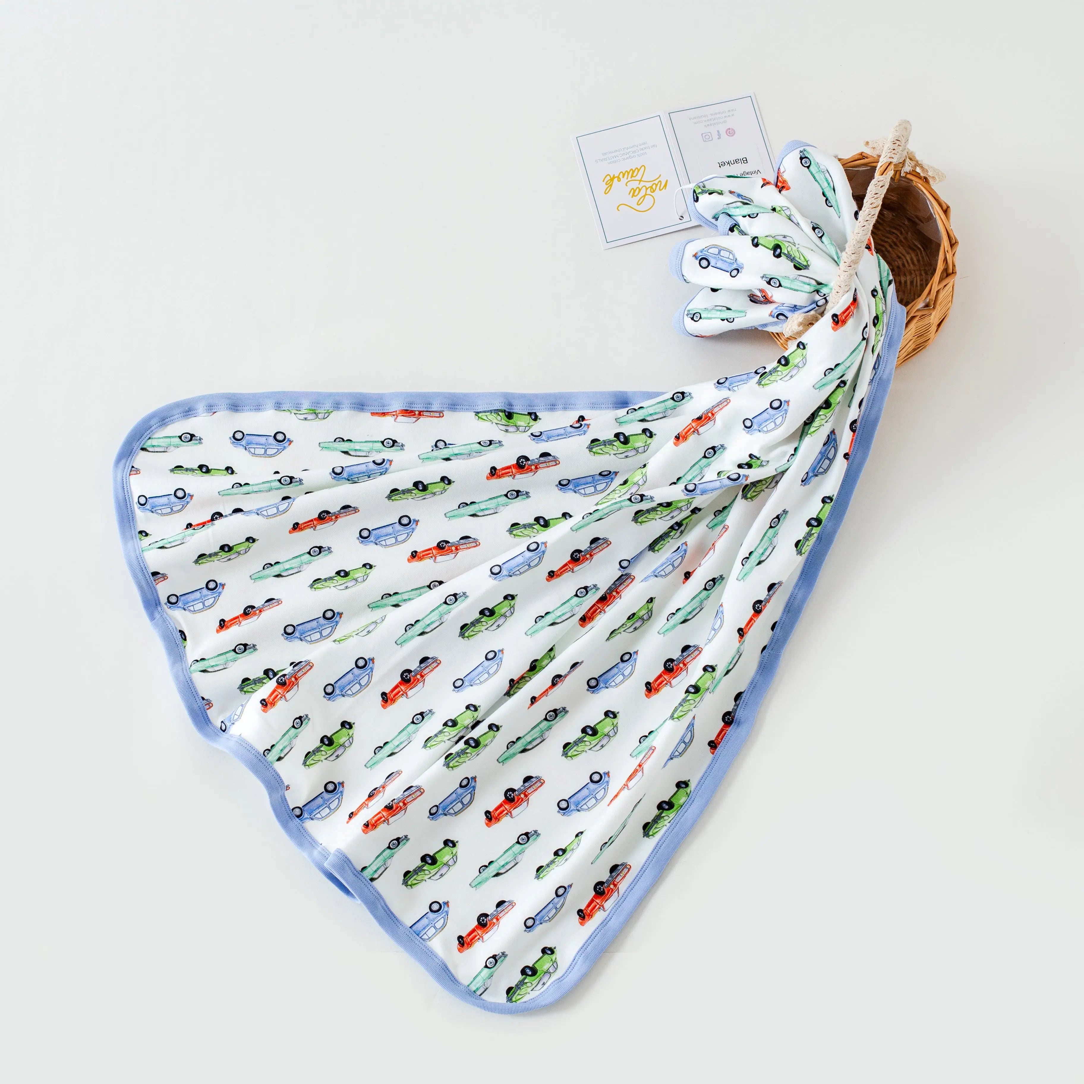 Vintage Road Trip Cotton Baby Blanket by Nola Tawk, children's boutique clothing main product photo