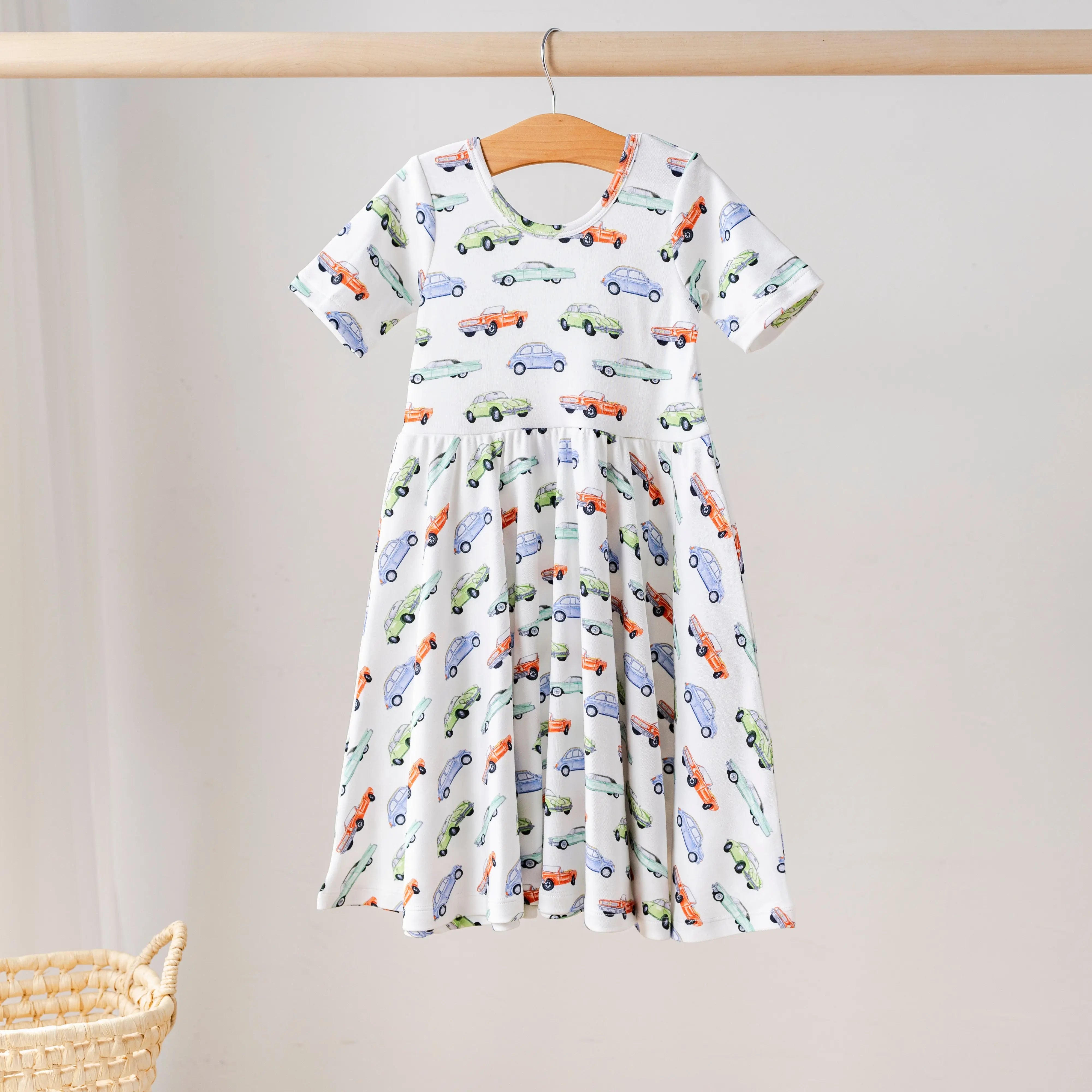 Vintage Road Trip Organic Cotton Dress for Kids Nola Tawk