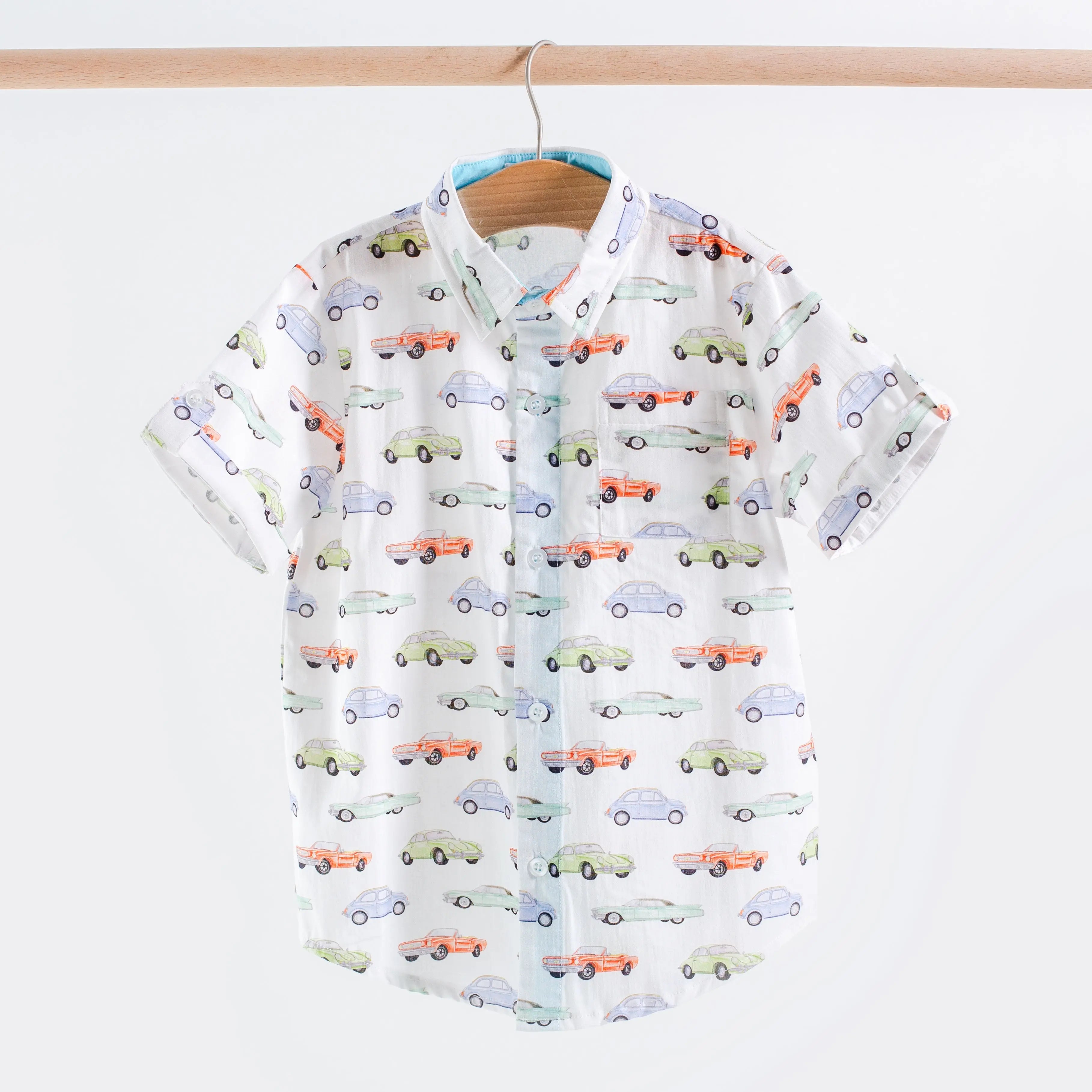 Vintage Road Trip Short Sleeve Collared Shirt by Nola Tawk, Southern lifestyle apparel main product photo