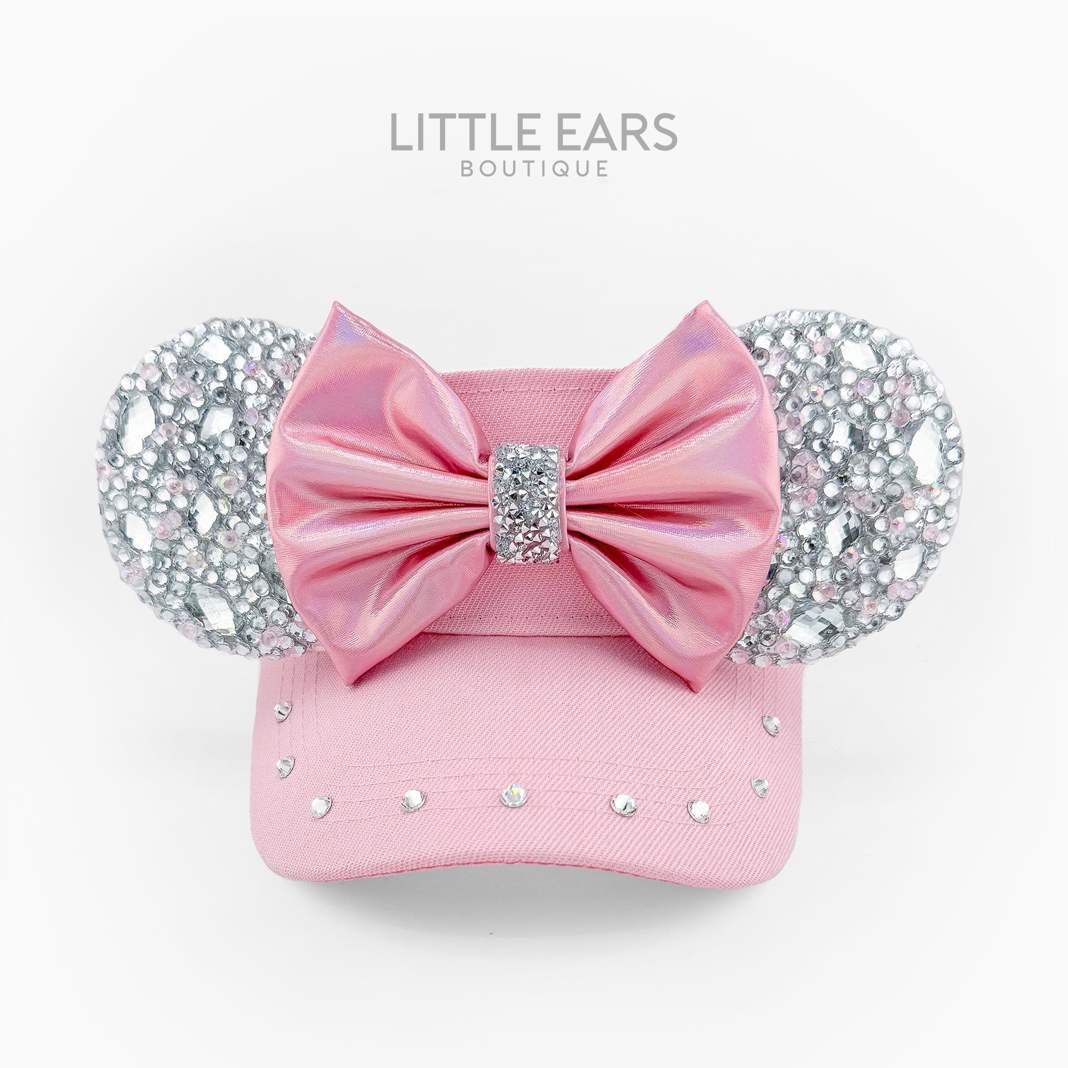 Pink & Silver Sparkle Visor by Little Ears Boutique, custom hat main product photo