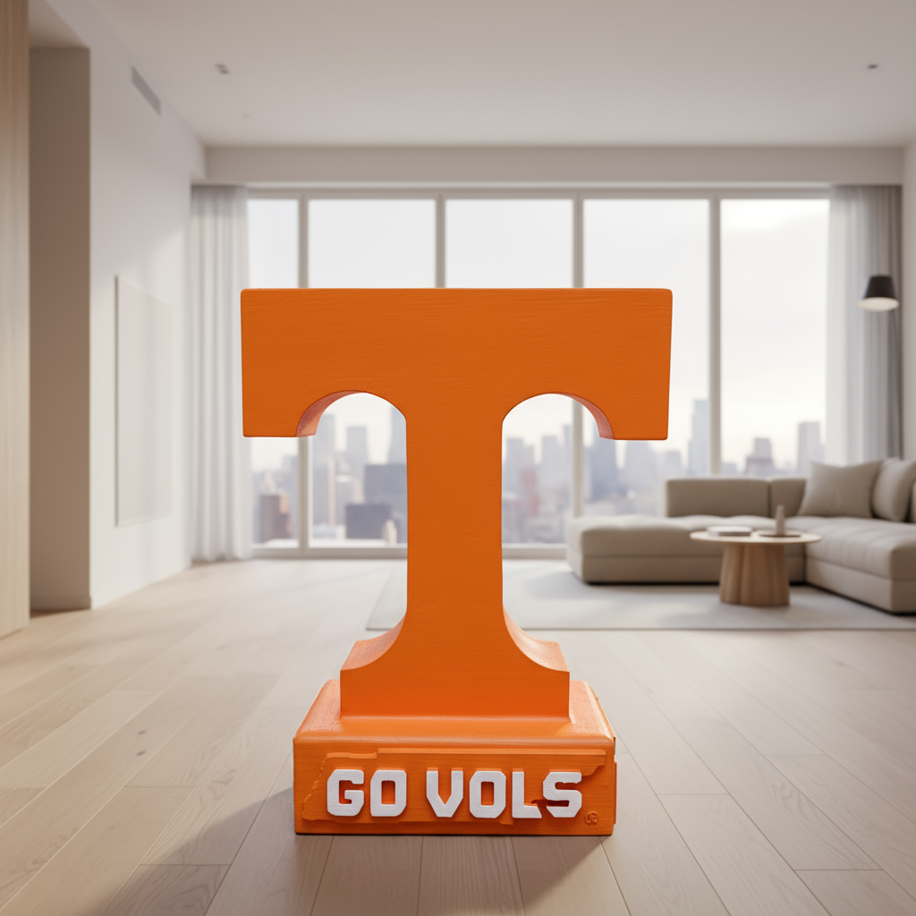 Tennessee Volunteers Power T Stone Statue for Garden, Patio, and Porch