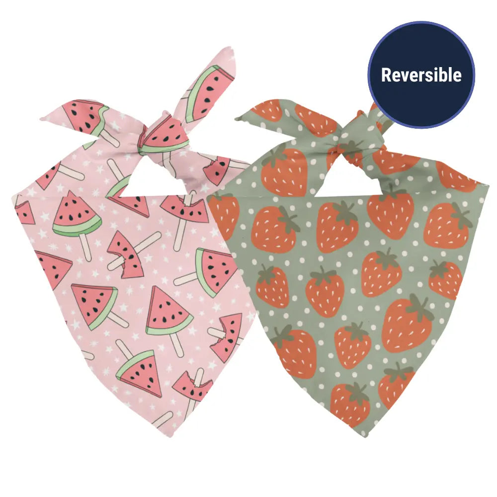 Watermelon & Strawberry Dog Bandana by Dog Bandana Co., pet accessory detail photo 2