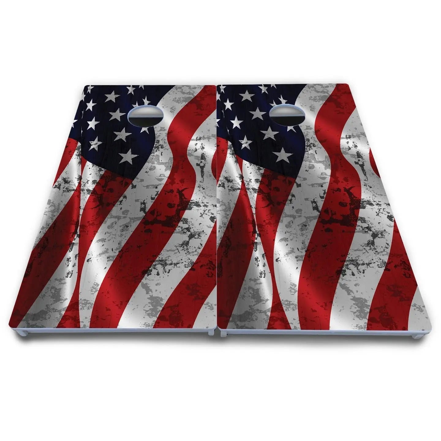 Wavy Distressed Flag Cornhole Boards - All Weather Series Cornhole Solutions