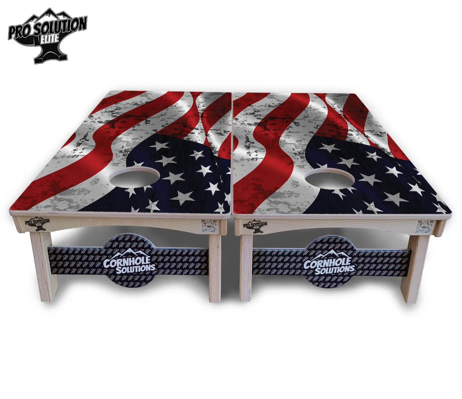 Wavy Distressed Flag Cornhole Boards - Pro Solution Elite Series by Cornhole Solutions, custom cornhole board detail photo 3
