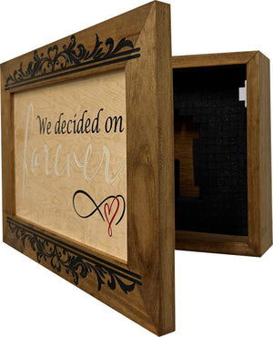 We Decided On Forever Hidden Gun Safe, Concealed Pistol Storage, Wood Gun Cabinet, Handcrafted, Gun Concealment Furniture, Concealed Shelf