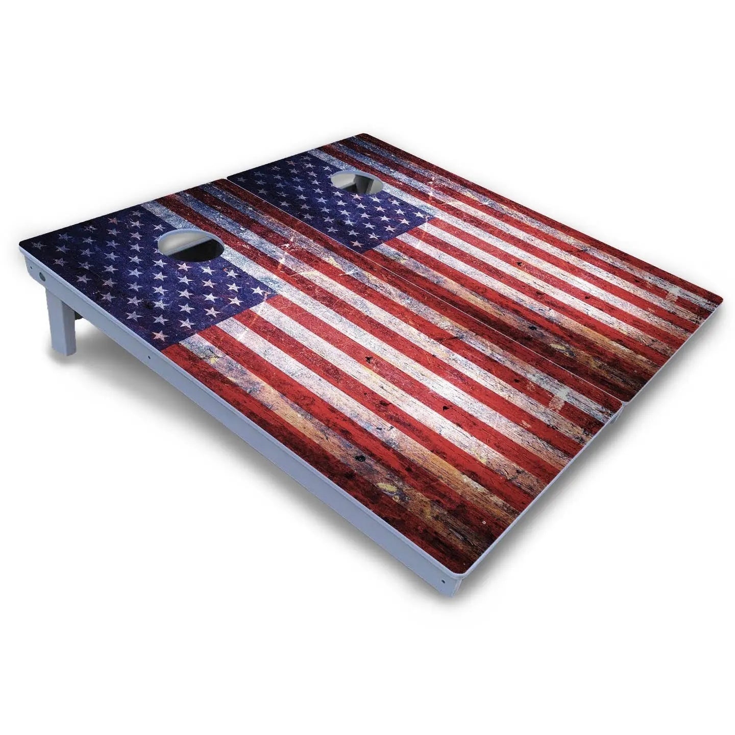 Weathered Flag Cornhole Boards - All Weather Series by Cornhole Solutions, custom cornhole board detail photo 3