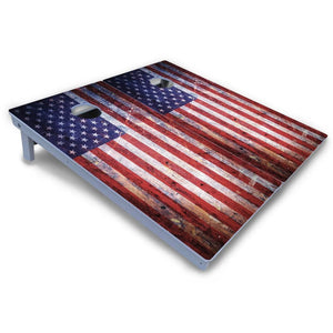 Weathered Flag Cornhole Boards - All Weather Series by Cornhole Solutions, custom cornhole board detail photo 3