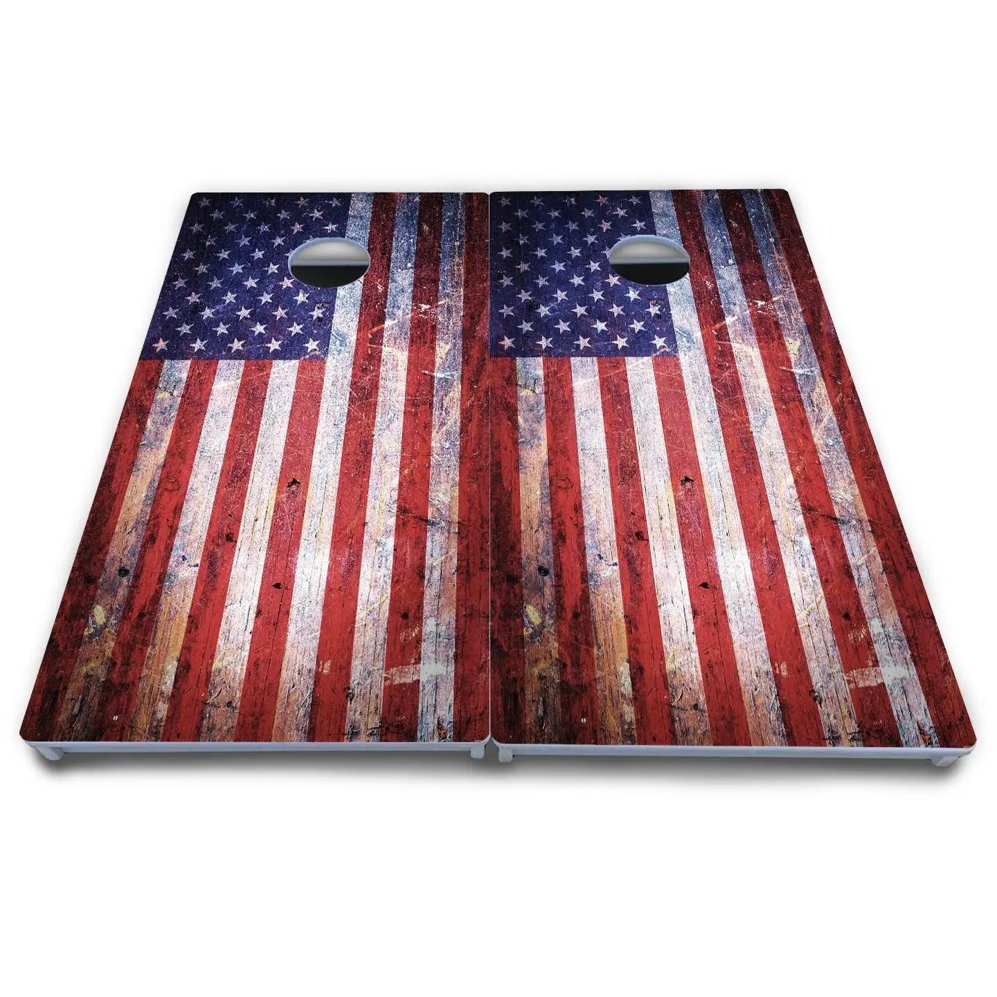 Weathered Flag Cornhole Boards - All Weather Series by Cornhole Solutions, custom cornhole board detail photo 4