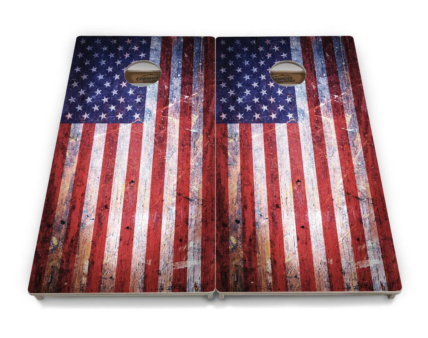 Weathered Flag Cornhole Boards - Professional Tournament Series by Cornhole Solutions, custom cornhole board detail photo 2