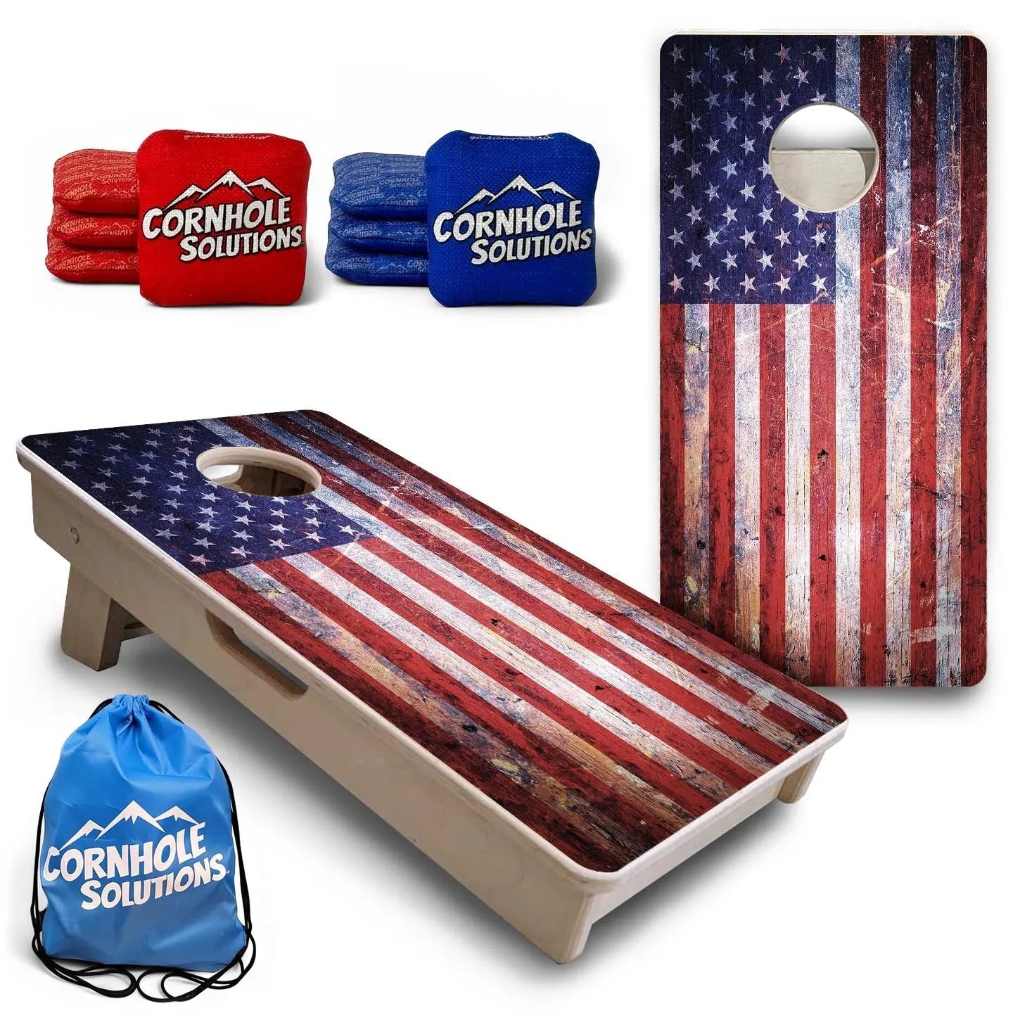 Weathered Flag - Mini or Vacation Size Cornhole Boards by Cornhole Solutions, custom cornhole board main product photo