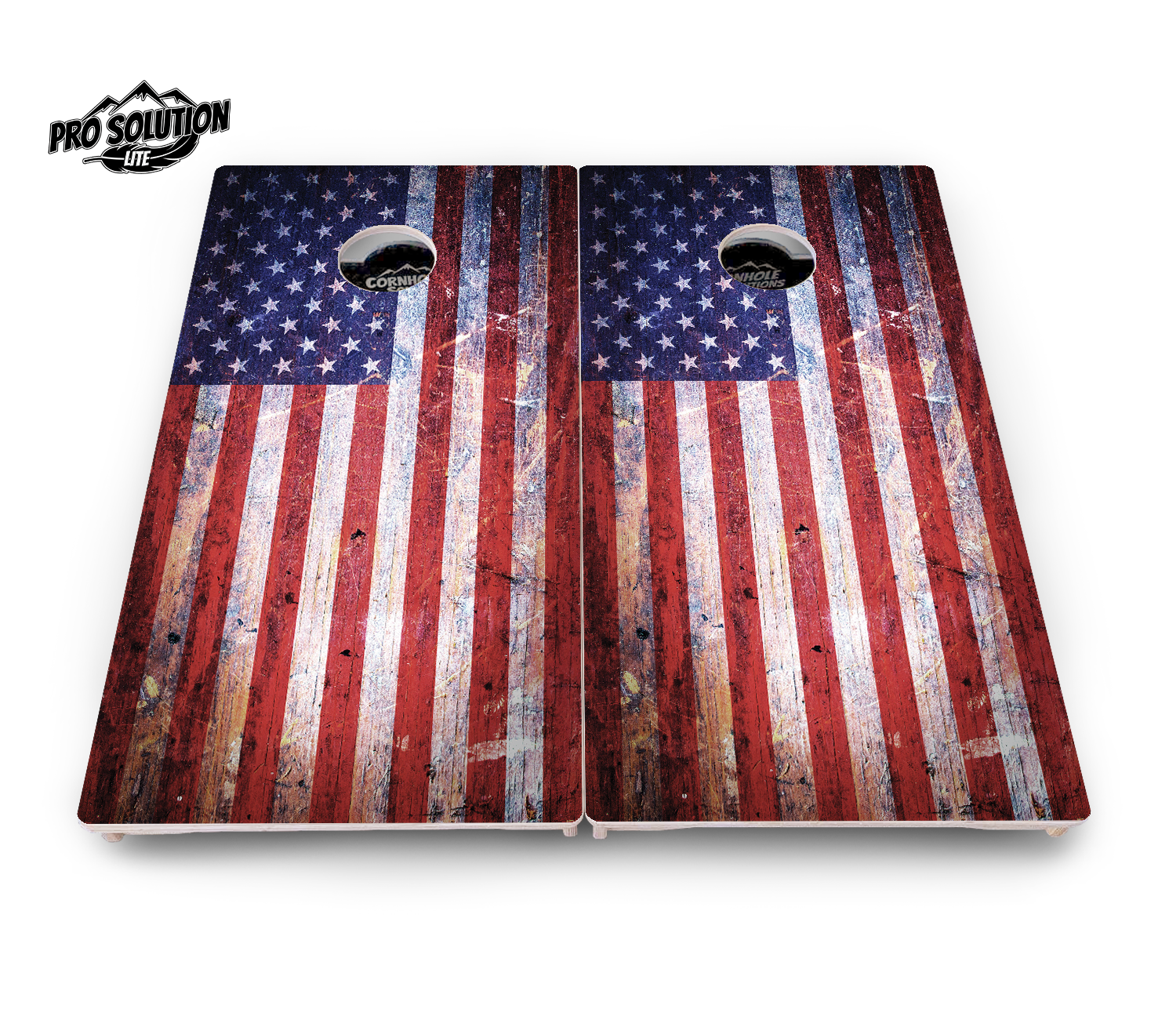 Weathered Flag Cornhole Boards - Pro Solution Lite Series by Cornhole Solutions, custom cornhole board detail photo 2