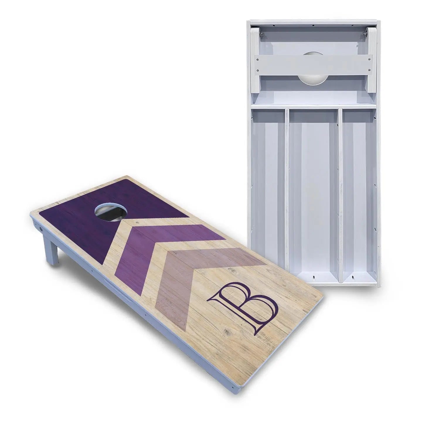 Wedding Arrows Cornhole Boards - All Weather Series - Purple by Cornhole Solutions, custom cornhole board main product photo