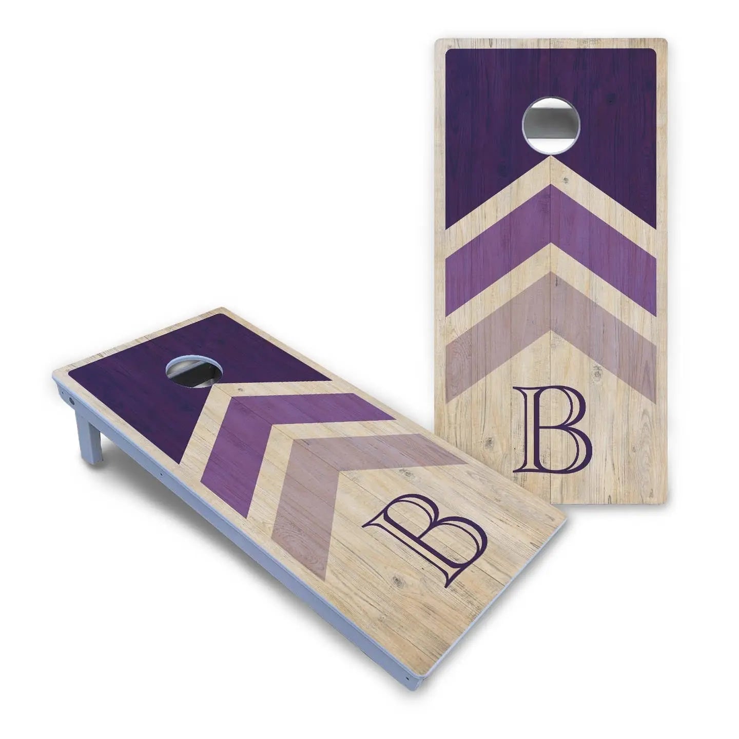 Wedding Arrows Cornhole Boards - All Weather Series - Purple by Cornhole Solutions, custom cornhole board detail photo 2