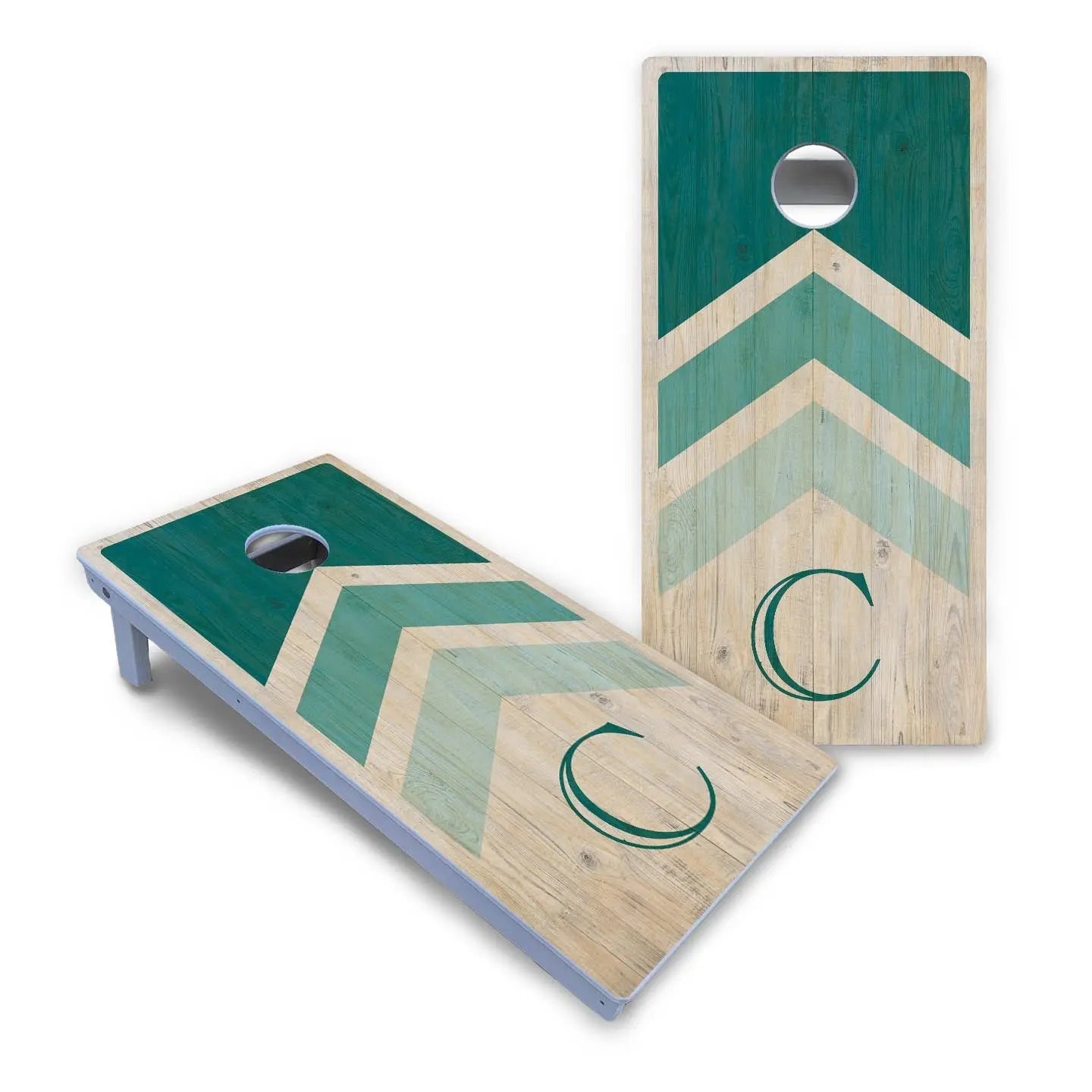 Wedding Arrows Cornhole Boards - All Weather Series - Teal by Cornhole Solutions, Southern food gift detail photo 2