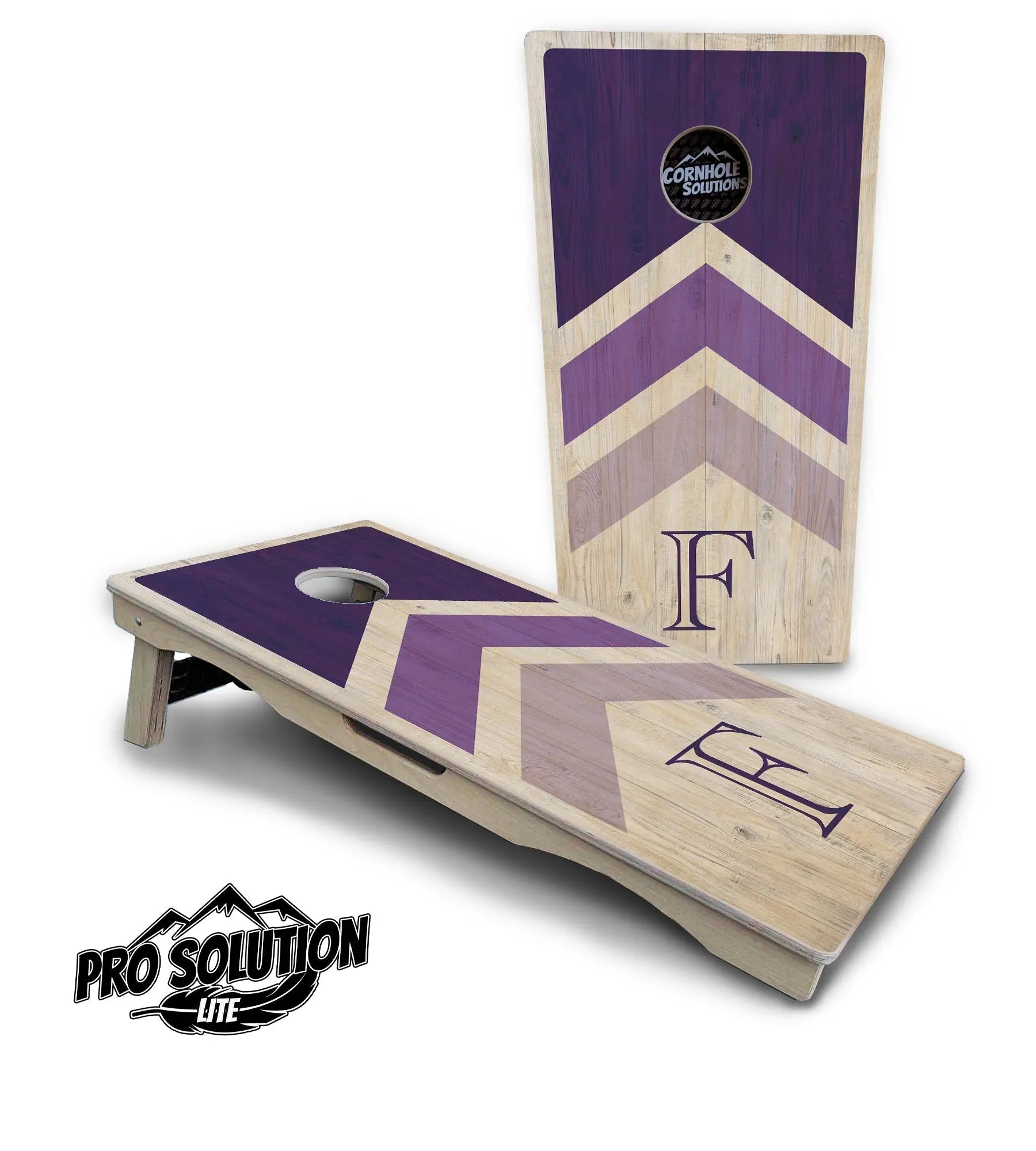 Wedding Arrows Cornhole Boards - Pro Solution Lite Series - Purple by Cornhole Solutions, custom cornhole board main product photo