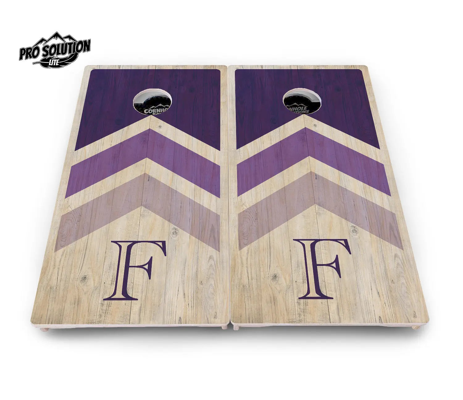 Wedding Arrows Cornhole Boards - Pro Solution Lite Series - Purple by Cornhole Solutions, custom cornhole board detail photo 2