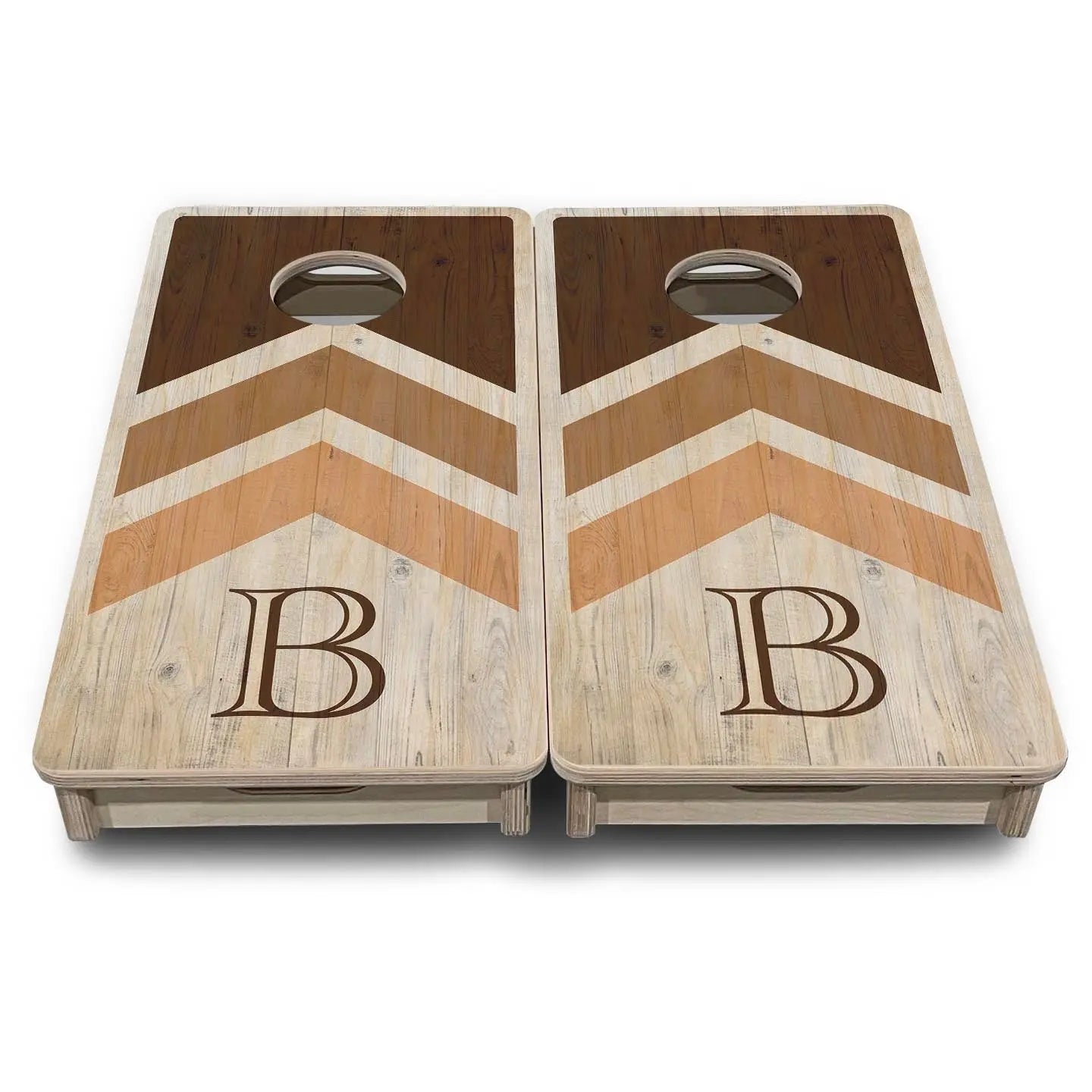 Wedding Arrows - Natural Letter - Mini or Vacation Size Cornhole Boards by Cornhole Solutions, custom cornhole board detail photo 4