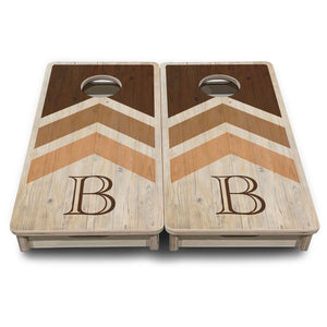 Wedding Arrows - Natural Letter - Mini or Vacation Size Cornhole Boards by Cornhole Solutions, custom cornhole board detail photo 4