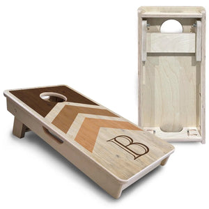 Wedding Arrows - Natural Letter - Mini or Vacation Size Cornhole Boards by Cornhole Solutions, custom cornhole board detail photo 5