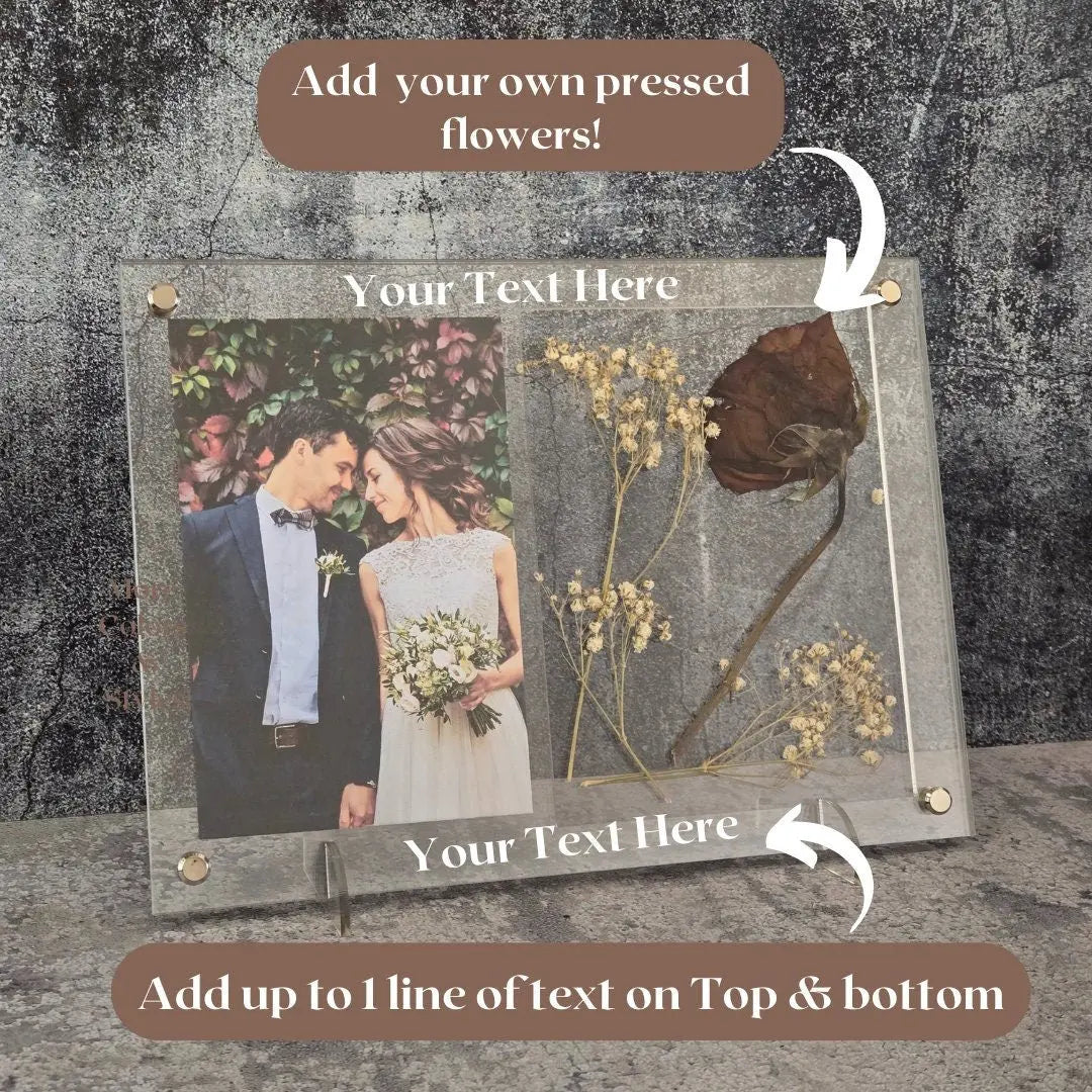 Wedding Picture Frame - Add Your Own Pressed Flowers EverLee Creations