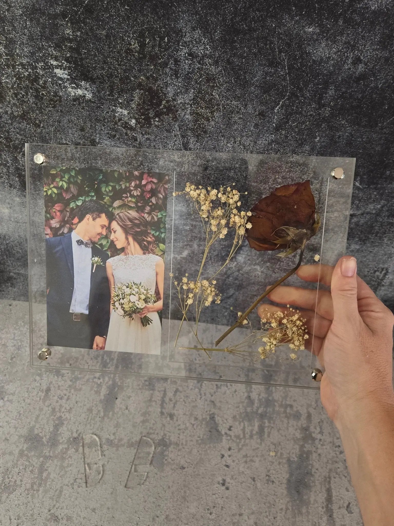 Wedding Picture Frame - Add Your Own Pressed Flowers EverLee Creations