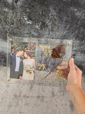 Wedding Picture Frame - Add Your Own Pressed Flowers EverLee Creations