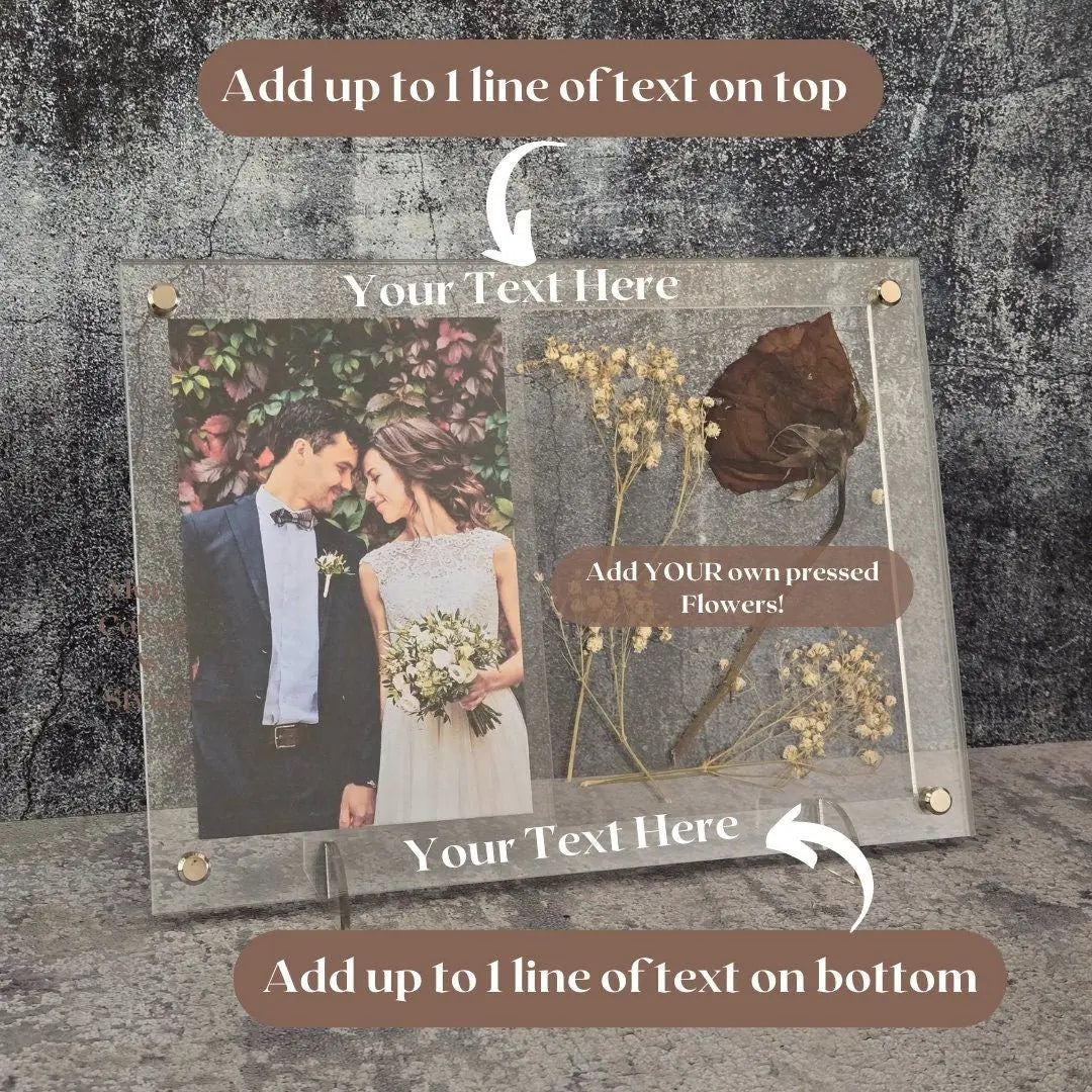 Wedding Picture Frame - Add Your Own Pressed Flowers EverLee Creations