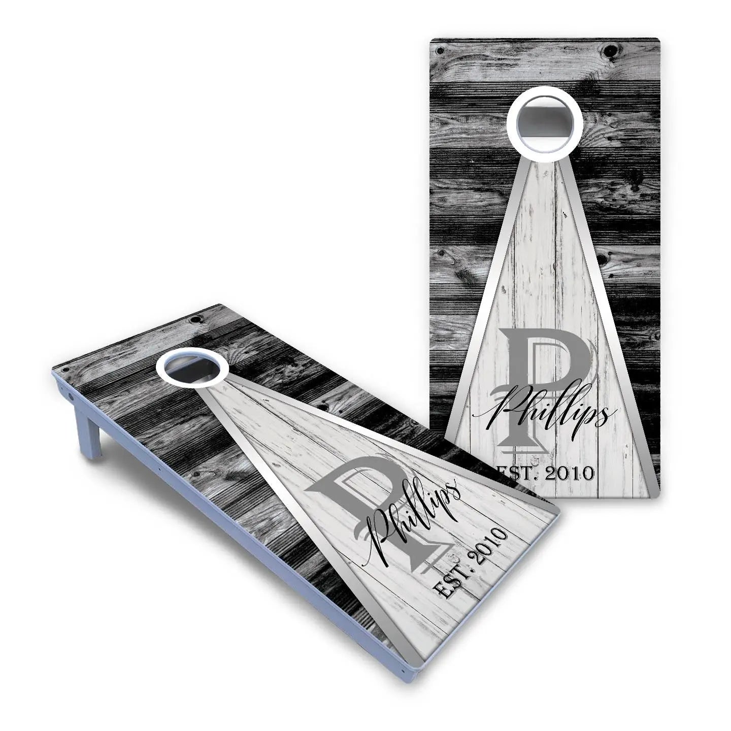 Wedding Triangle Cornhole Boards - All Weather Series by Cornhole Solutions, custom cornhole board detail photo 2