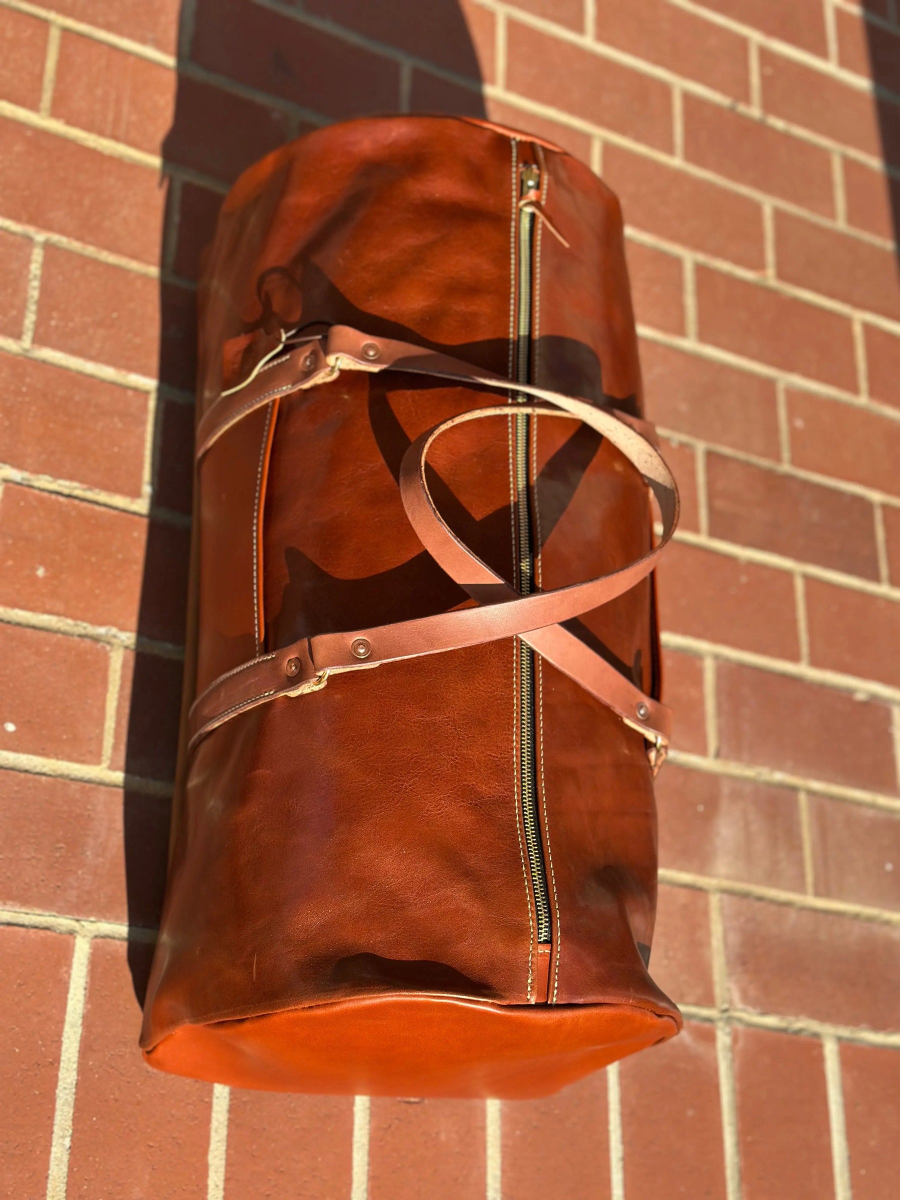 Weekend Bag by Kw Leatherworks, handmade leather goods detail photo 3
