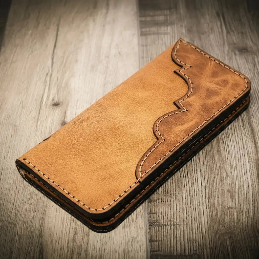 Western Long Wallet by Bull Sheath Leather, handmade leather goods main product photo