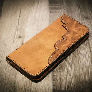 Western Long Wallet handmade in full-grain leather by Bull Sheath Leather