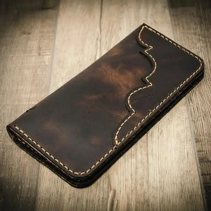 Western Long Wallet back exterior and handcrafted construction