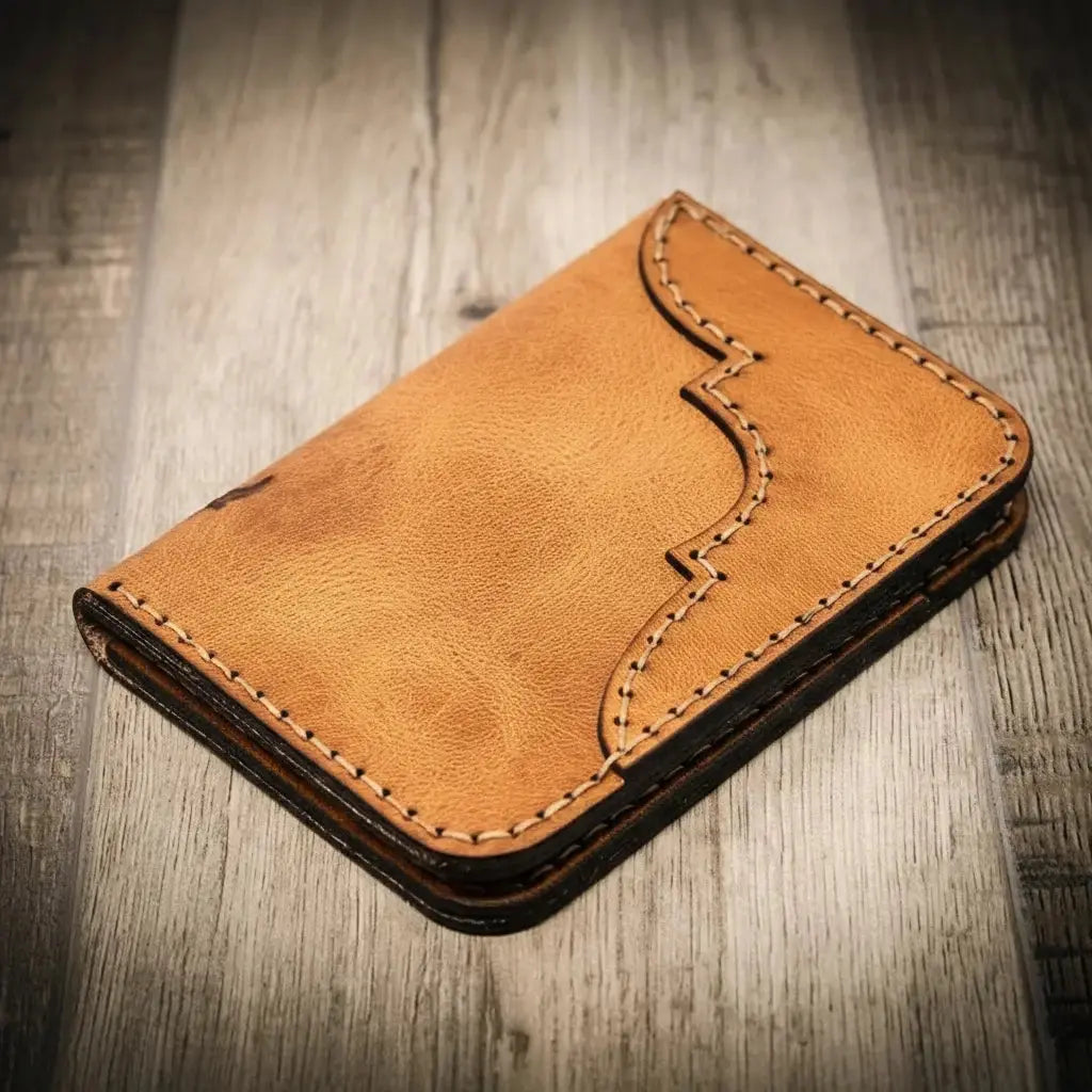 Western Vertical Wallet by Bull Sheath Leather, handmade leather goods main product photo