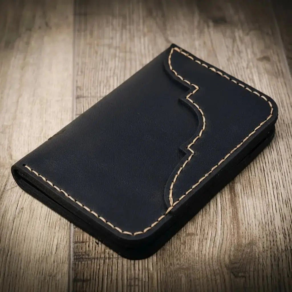 Western Vertical Wallet folded for slim everyday carry