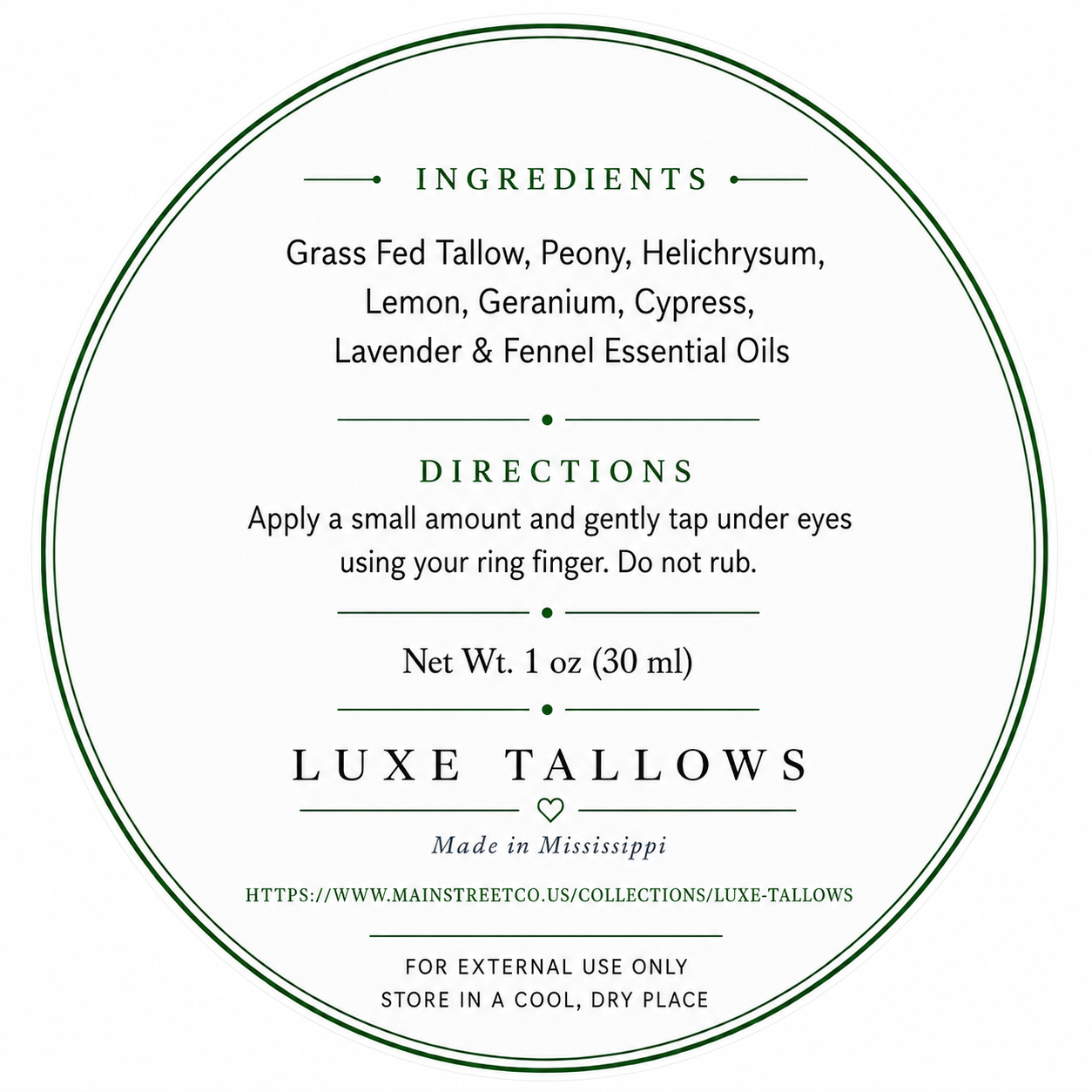 Whipped peony eye cream ingredient label