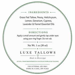 Whipped peony eye cream ingredient label