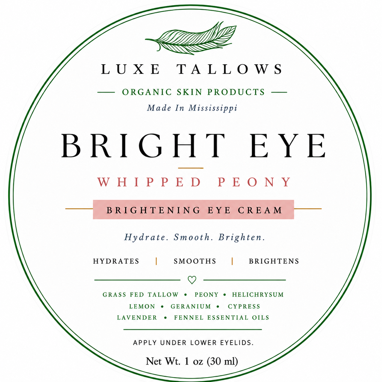 Whipped Peony Bright Eye Cream Label