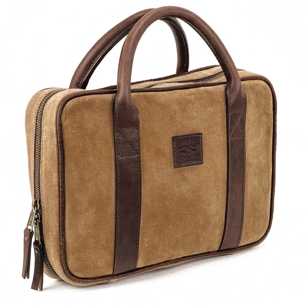 White Wing Waxed Canvas Deluxe Pistol Case Mission Mercantile Leather Goods