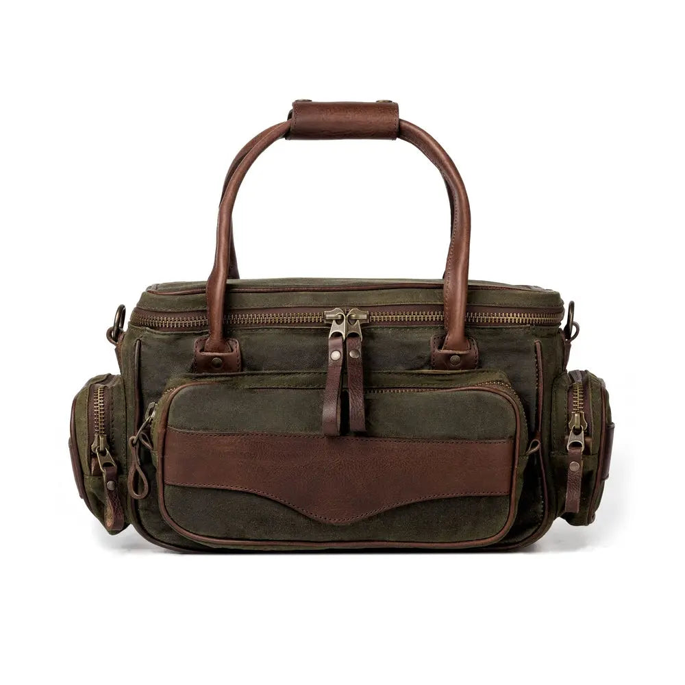 White Wing Waxed Canvas Guide Bag by Mission Mercantile Leather Goods, handmade leather goods detail photo 2