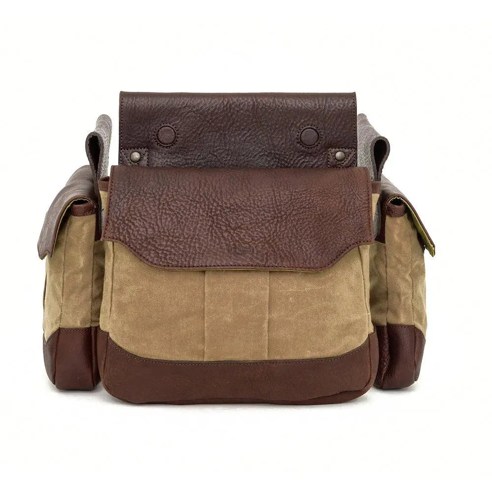 White Wing Waxed Canvas Hunting Heritage Bird Bag Set by Mission Mercantile Leather Goods, handmade leather goods main product photo
